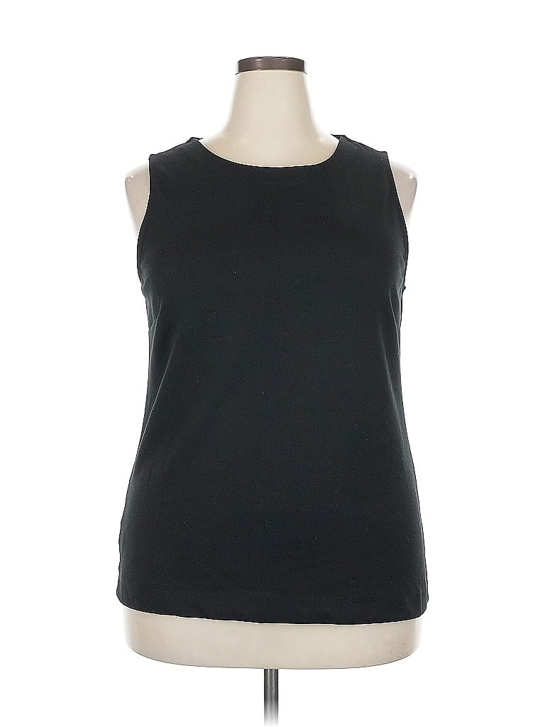 Pre-owned Ann Taylor Loft Outlet Sleeveless Top Black Boatneck Tops