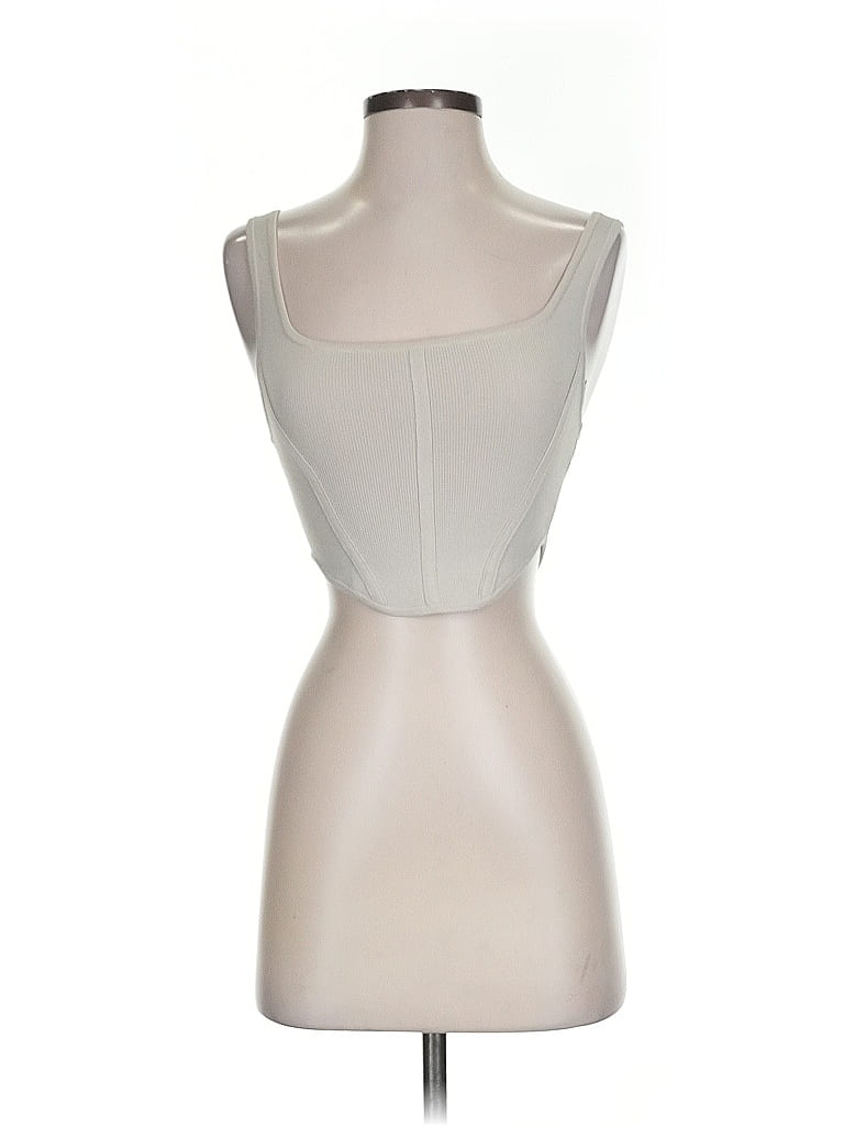 Pre-owned Babaton Tank Top Silver Strapless Neckline Tops