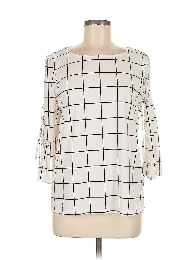 Pre-owned Ann Taylor Factory 3/4 Sleeve Blouse In White