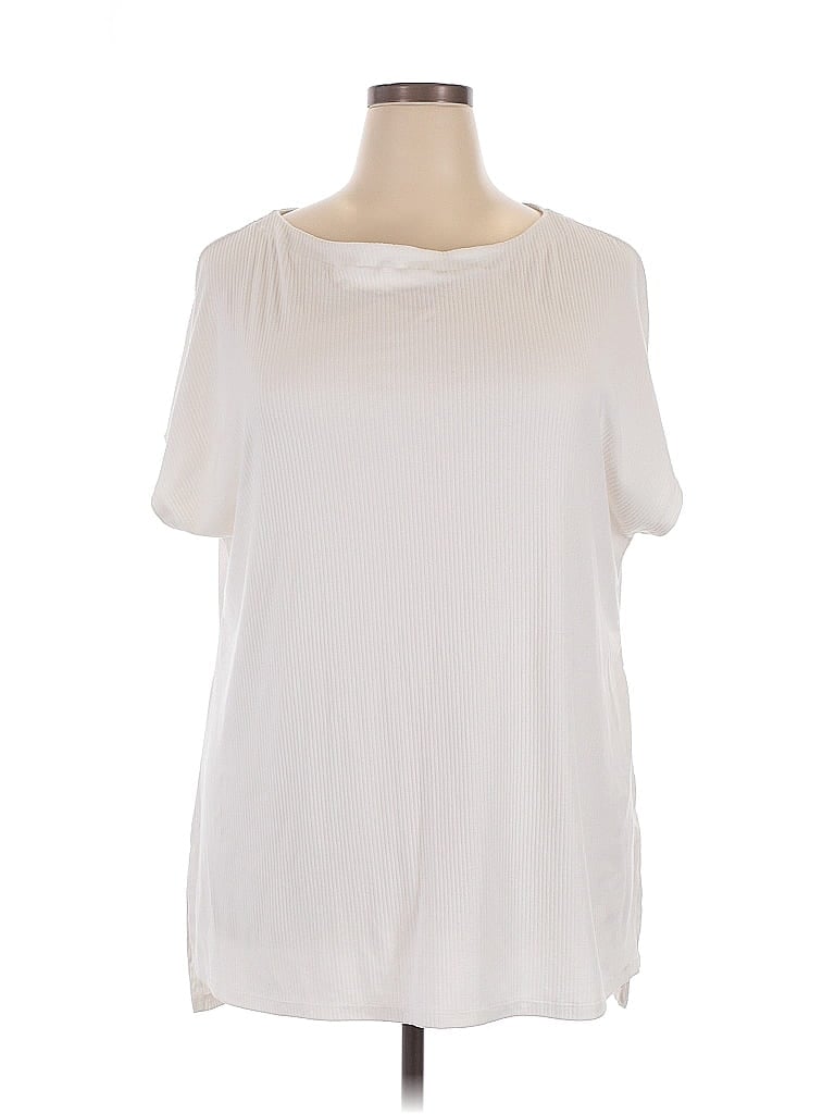 Pre-owned Lane Bryant Short Sleeve T-shirt In White