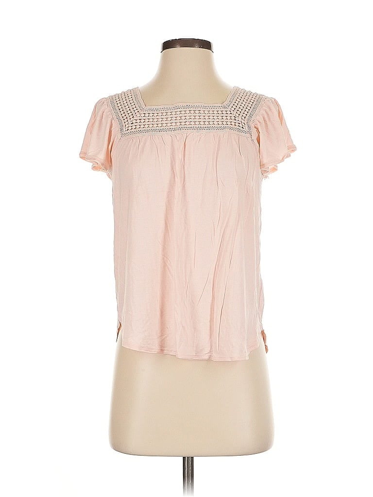 Pre-owned Old Navy Short Sleeve Blouse In Pink