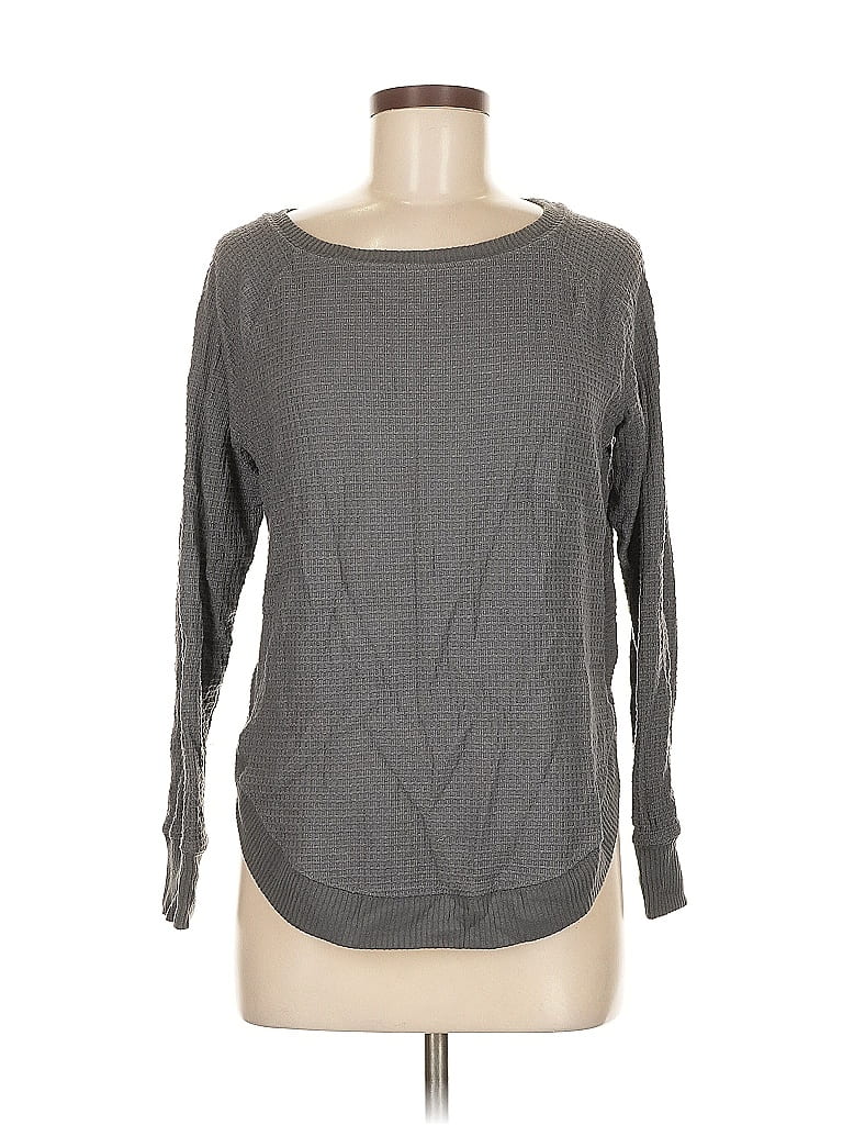 Pre-owned Maurices Long Sleeve Top Gray Boatneck Tops
