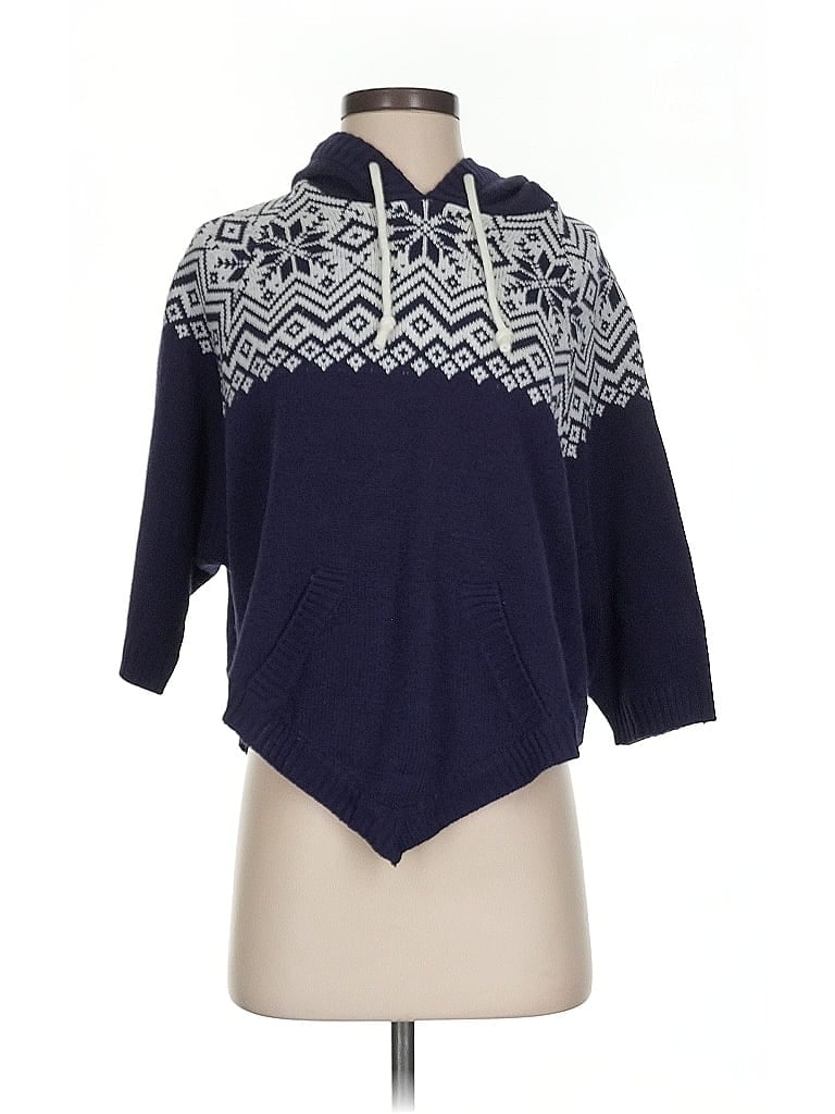 Pre-owned Divided By H&m Poncho In Blue