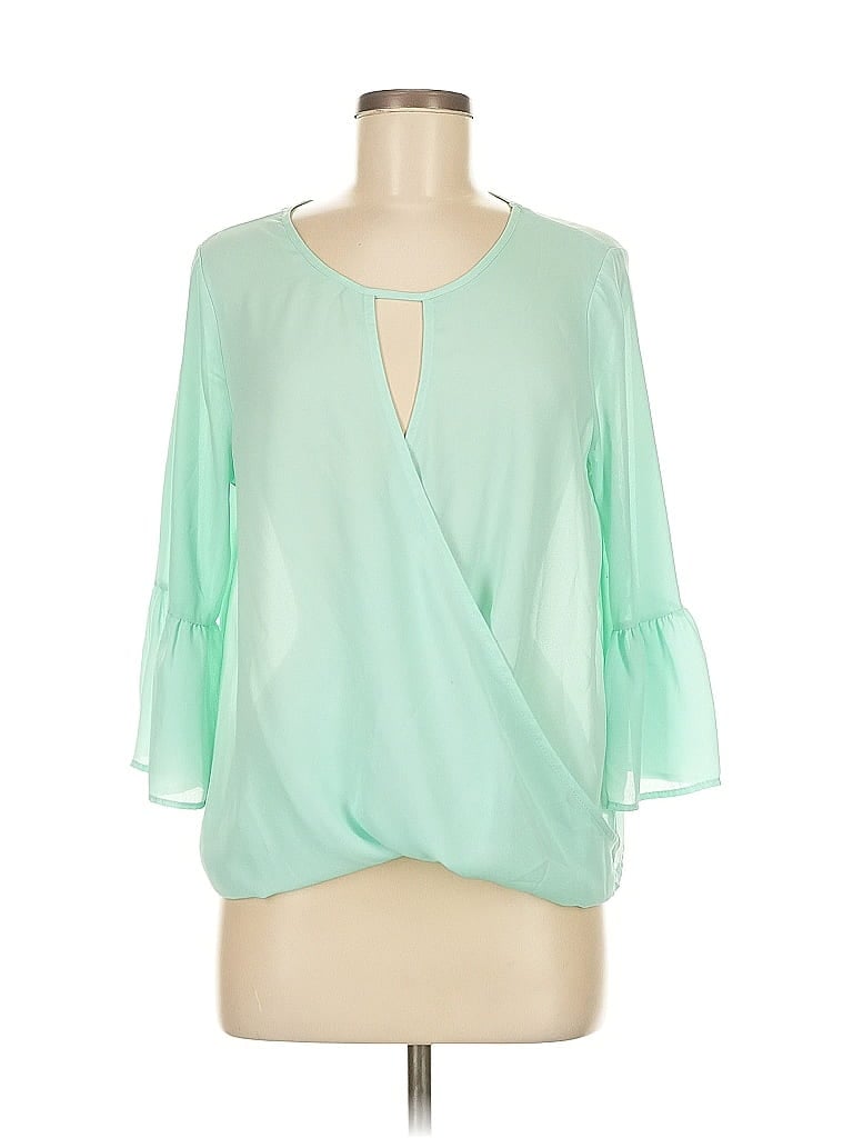 Pre-owned Everly 3/4 Sleeve Blouse In Green