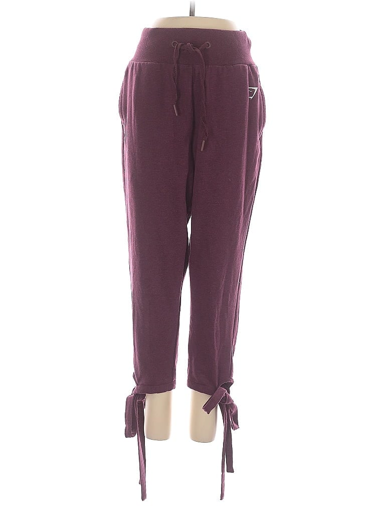 Pre-owned Gymshark Casual Pants In Burgundy