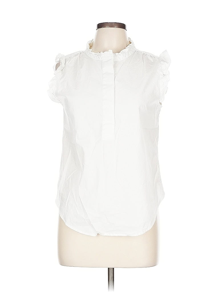 Pre-owned Dkny Short Sleeve Blouse In White