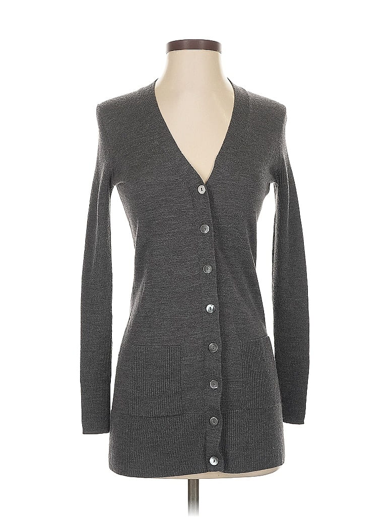 Pre-owned Brooks Brothers Wool Cardigan Sweater In Gray