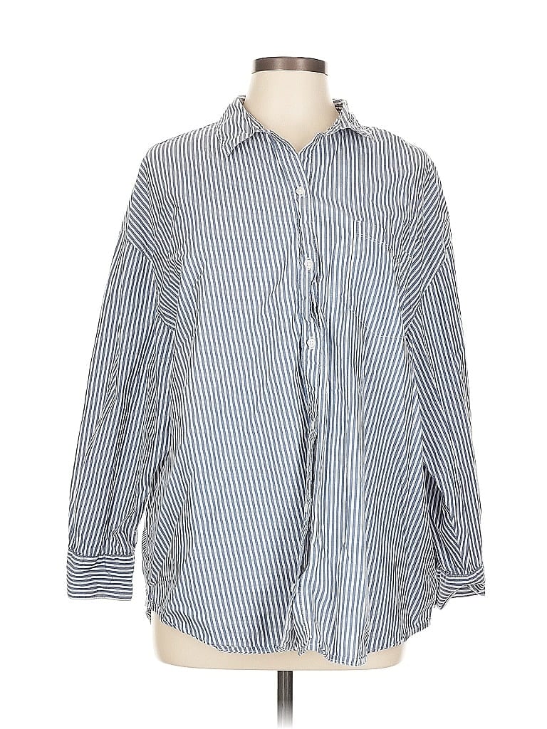 Pre-owned Old Navy Long Sleeve Button Down Shirt In Blue