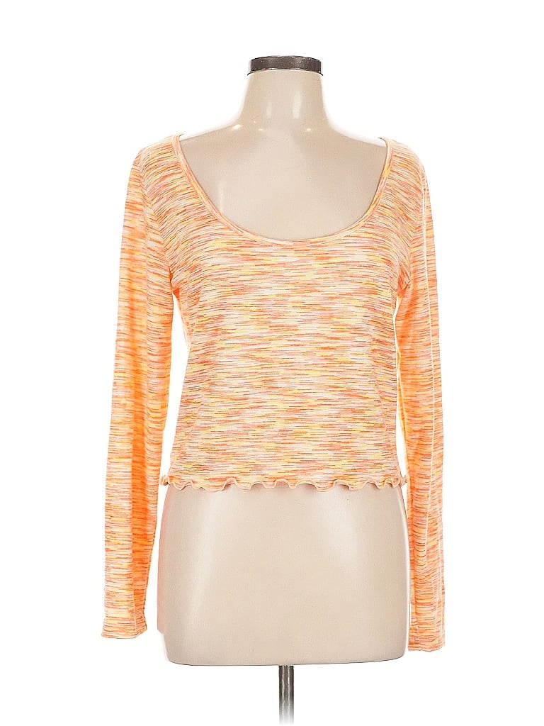 Pre-owned Colsie Long Sleeve T-shirt In Orange