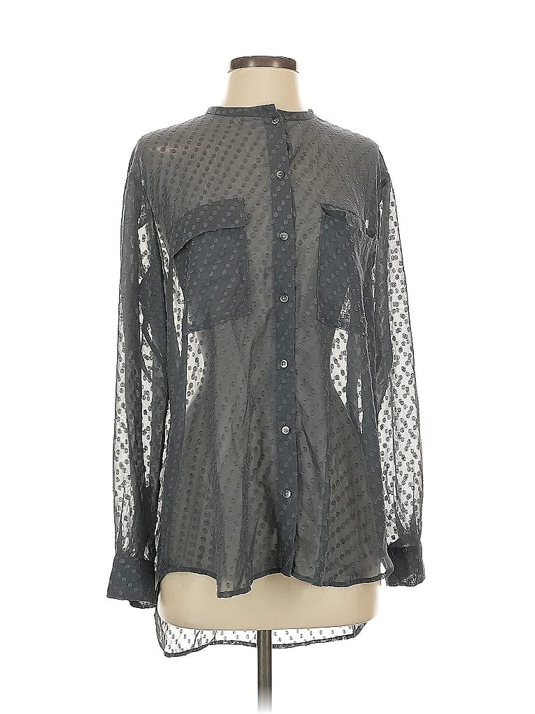 MADEWELL Pre-owned Long Sleeve Blouse In Gray
