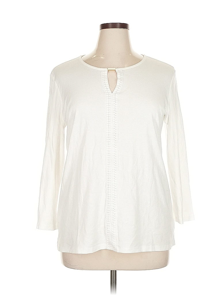 Click to view more detailed imagery on our partner's website Pre-owned Jones New York Long Sleeve Henley Shirt In White