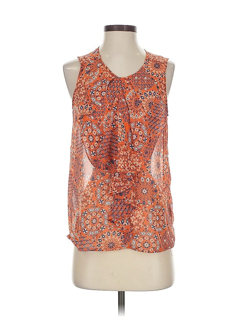 Pre-owned Pink Owl Sleeveless Blouse In Orange