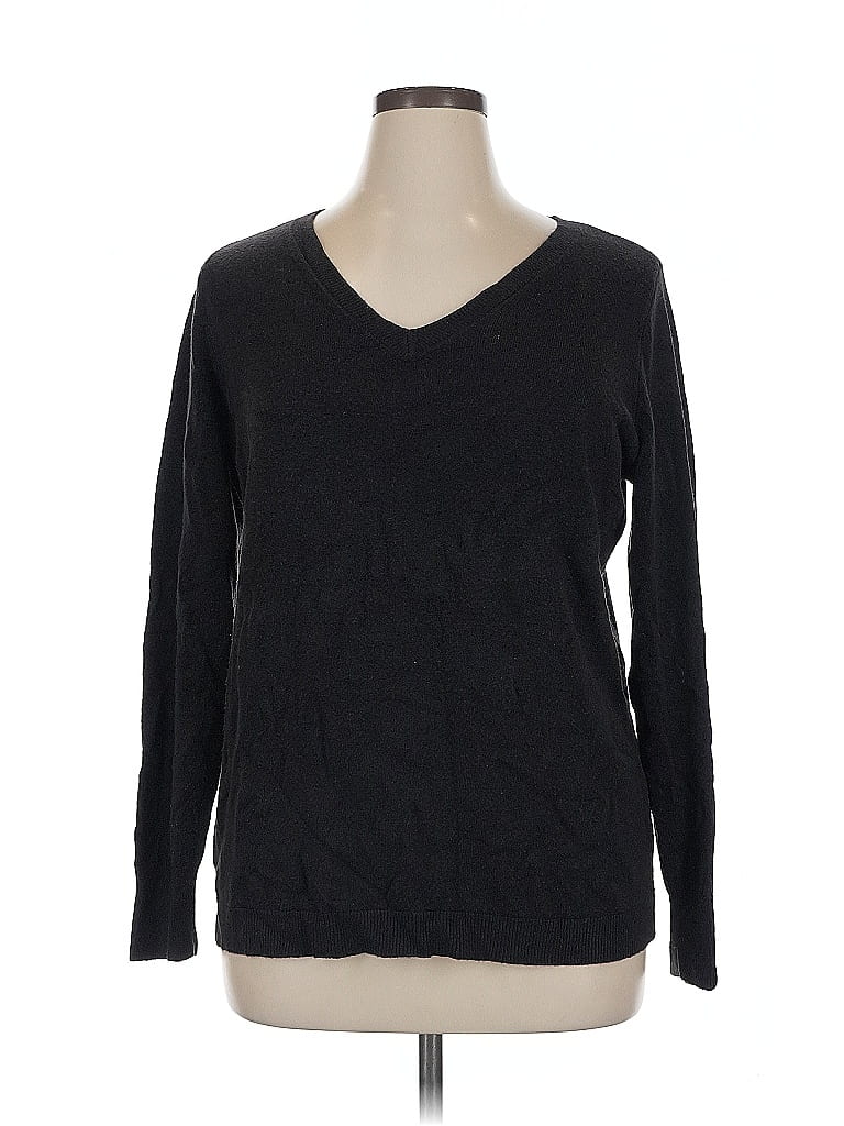 Pre-owned Croft & Barrow Pullover Sweater In Black