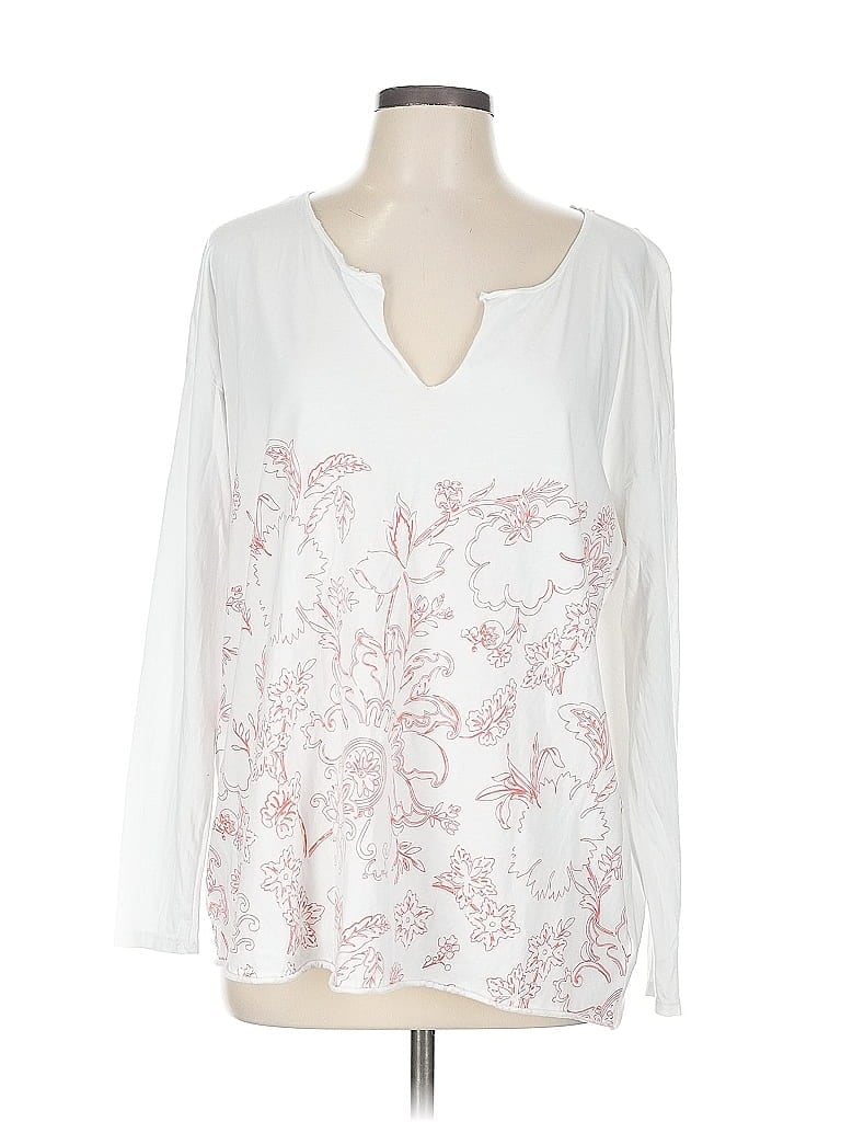 Pre-owned Lucky Brand Long Sleeve Blouse In White