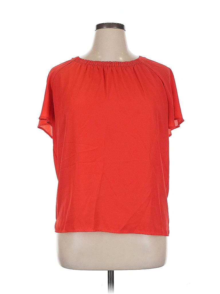 Pre-owned Pleione Short Sleeve Top Red Boatneck Tops