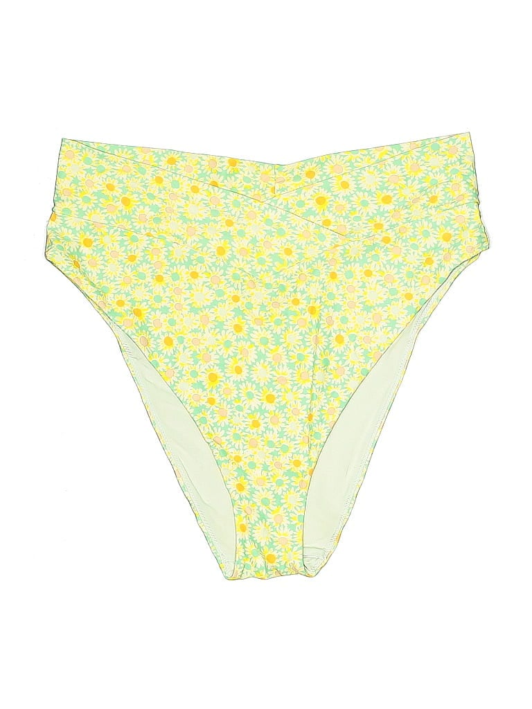Pre-owned Aerie Swimsuit Bottoms In Yellow