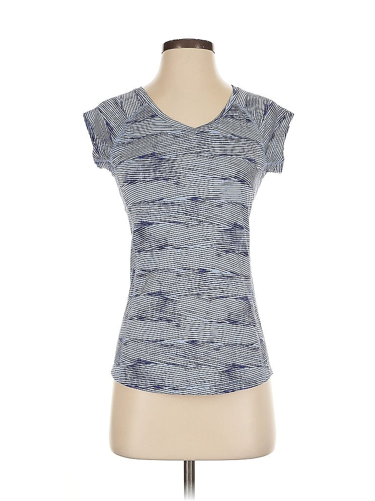 Pre-owned Nike Short Sleeve Top Blue V Neck Tops