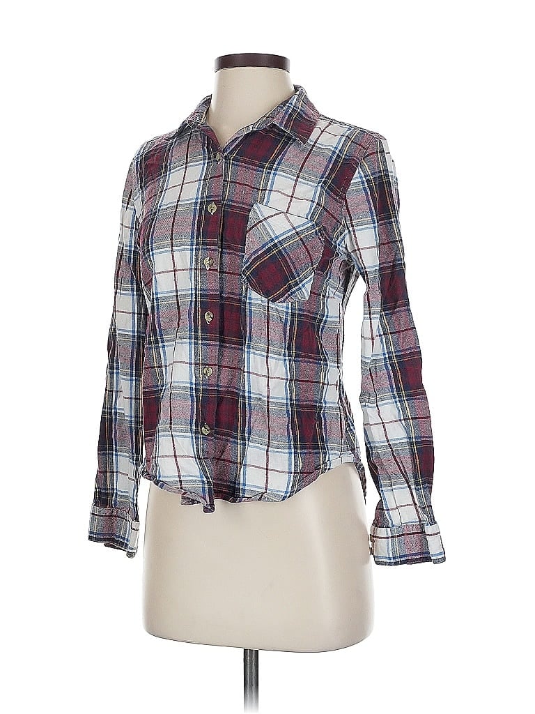 Pre-owned Mi Ami Long Sleeve Button Down Shirt In Burgundy