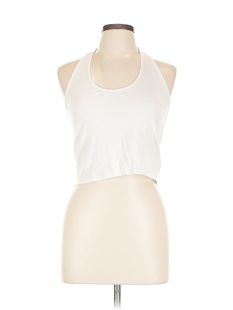 Pre-owned Express Tank Top Ivory Halter Neckline Tops In White