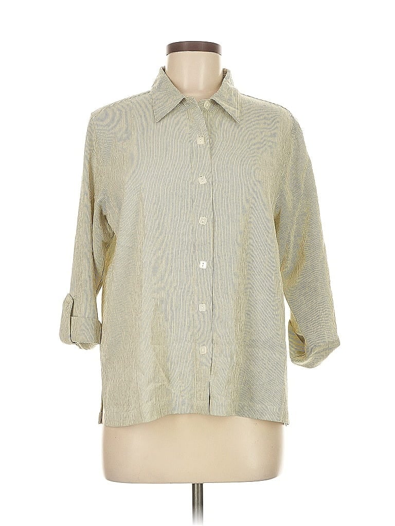 Pre-owned Christopher & Banks 3/4 Sleeve Blouse In Brown