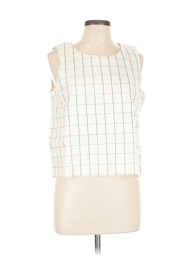 Pre-owned Amanda + Chelsea Sleeveless Blouse In White