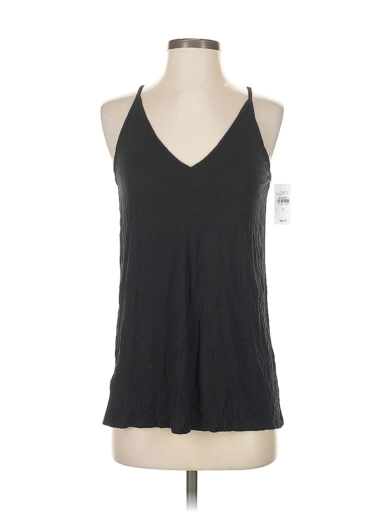Pre-owned Ann Taylor Loft Tank Top Black Halter Neckline Tops