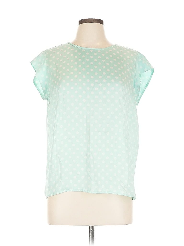 Pre-owned Charming Charlie Short Sleeve Blouse In Green