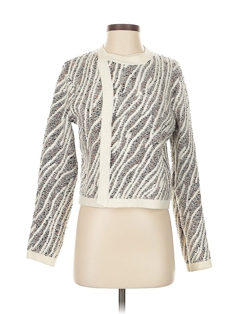 Pre-owned Assorted Brands Cardigan Sweater In Silver