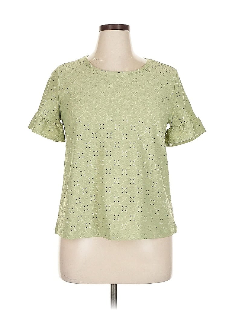 Pre-owned Kim & Cami Short Sleeve T-shirt In Green