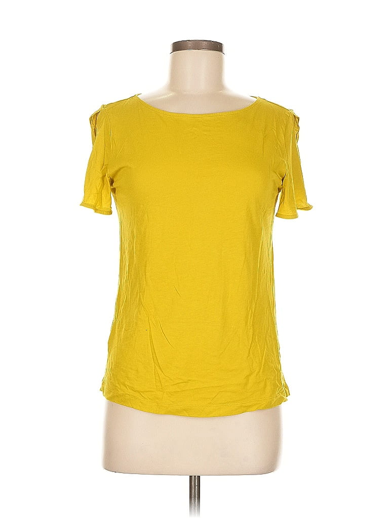 Pre-owned Ann Taylor Loft Short Sleeve T-shirt In Yellow