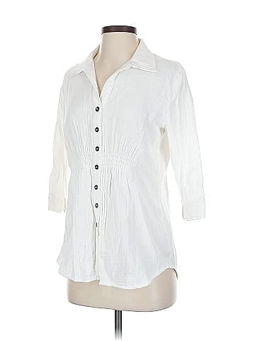 Lovestitch 3/4 Sleeve Button-Down Shirt (view 1)