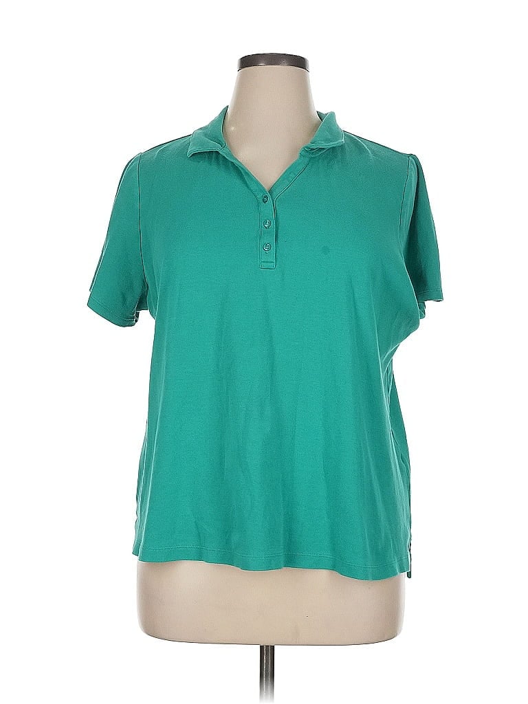 Pre-owned Croft & Barrow Short Sleeve Polo Shirt In Green