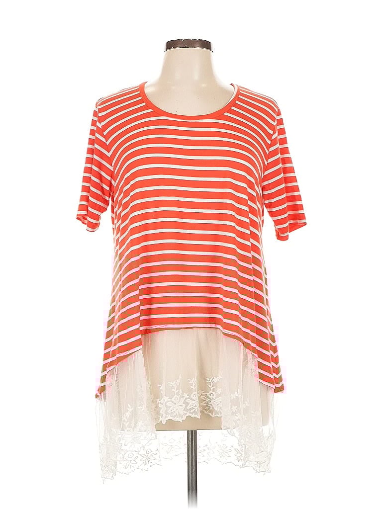 Click to view more detailed imagery on our partner's website Pre-owned Jodifl Short Sleeve Top Orange Scoop Neck Tops