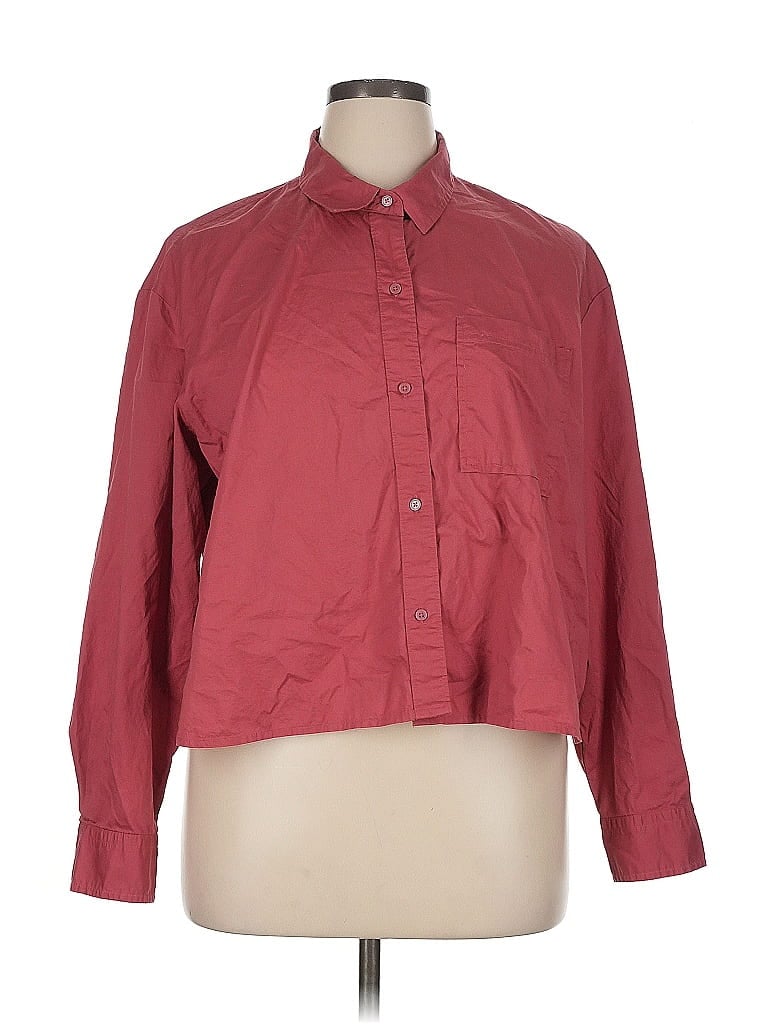 Pre-owned Old Navy Long Sleeve Button Down Shirt In Burgundy