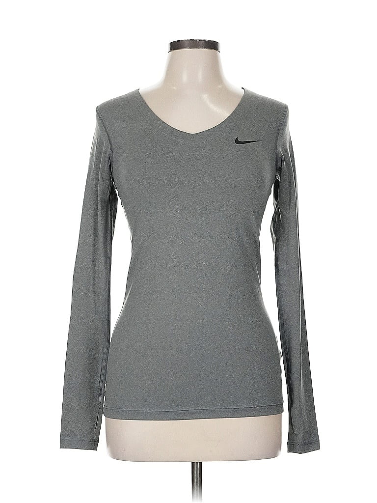 Click to view more detailed imagery on our partner's website Pre-owned Nike Long Sleeve Top Gray V Neck Tops