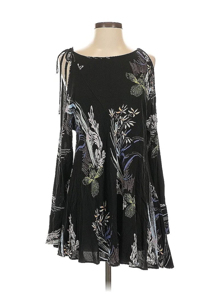 Pre-owned Free People Long Sleeve Blouse In Black