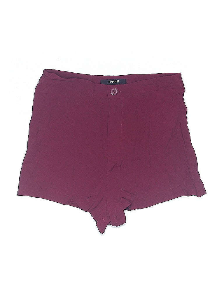 Pre-owned Forever 21 Shorts In Burgundy