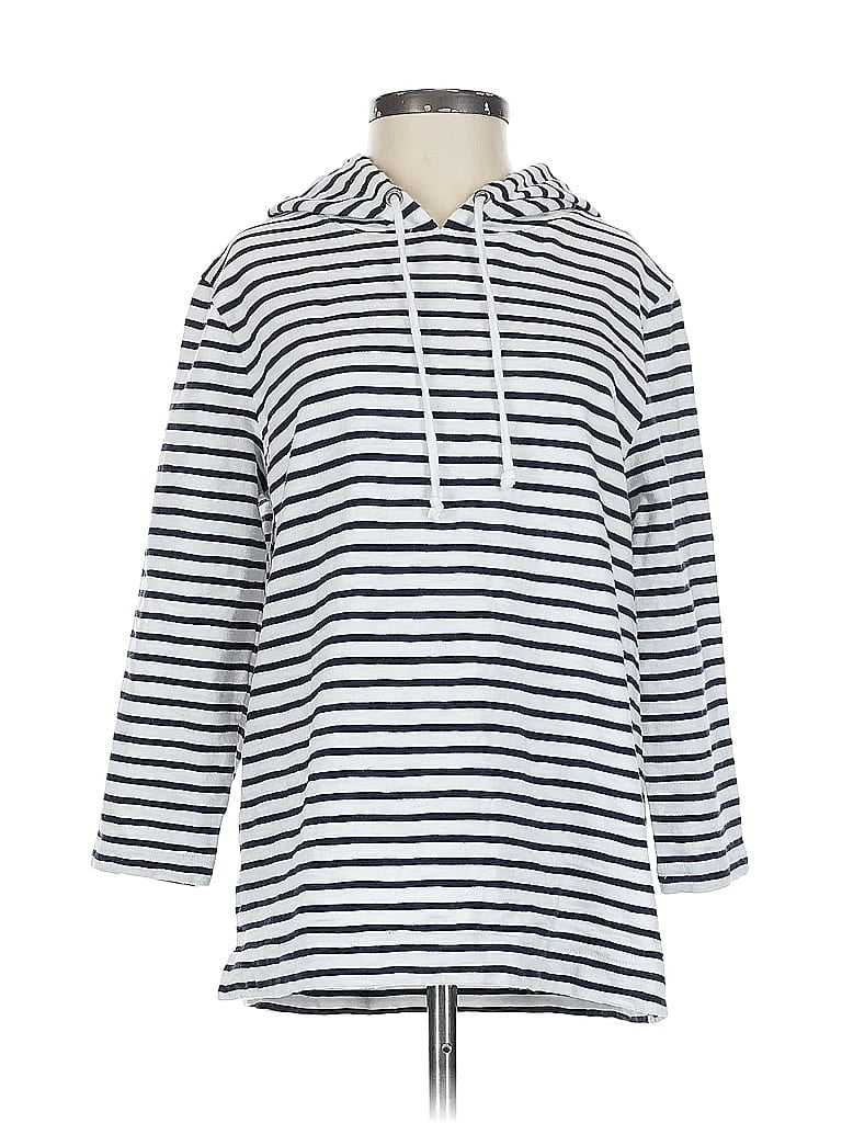 Pre-owned Banana Republic Factory Store Pullover Hoodie In White