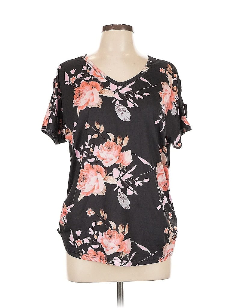 Pre-owned Assorted Brands Short Sleeve Blouse In Black