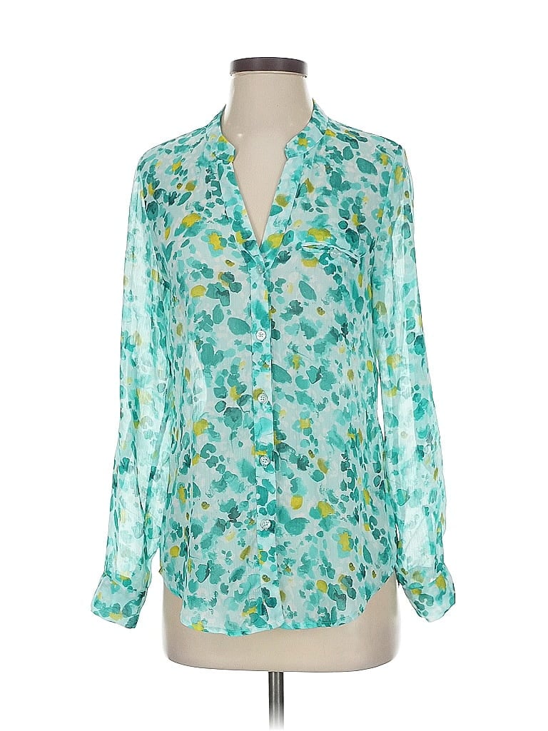 Pre-owned Kut From The Kloth Long Sleeve Blouse In Blue