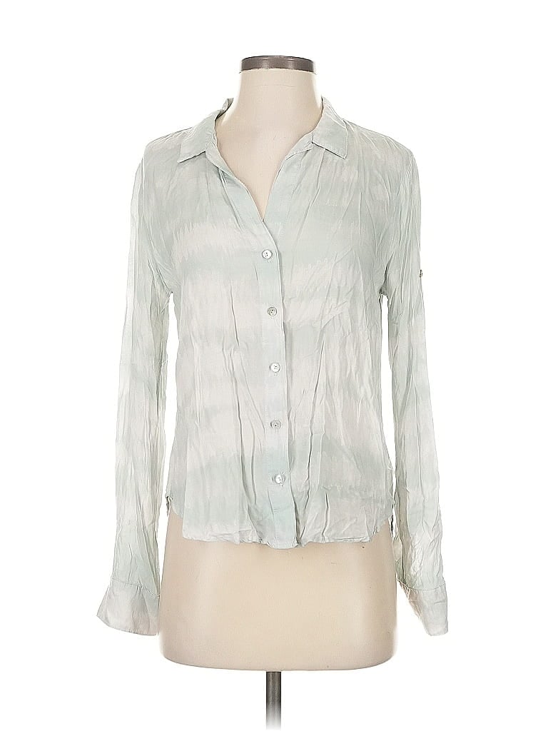 Pre-owned Bella Dahl Long Sleeve Blouse In Silver