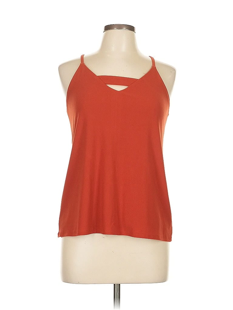 BAR III Pre-owned Sleeveless Top Orange Halter Neckline Tops
