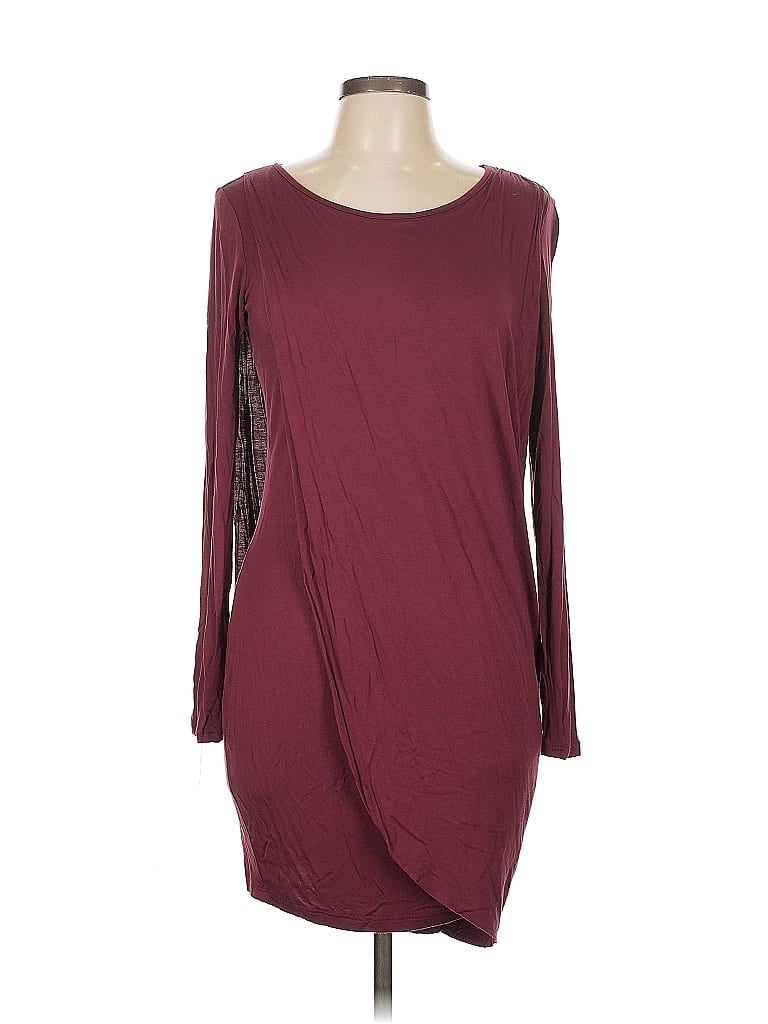 Pre-owned Bar Iii Casual Dress In Burgundy
