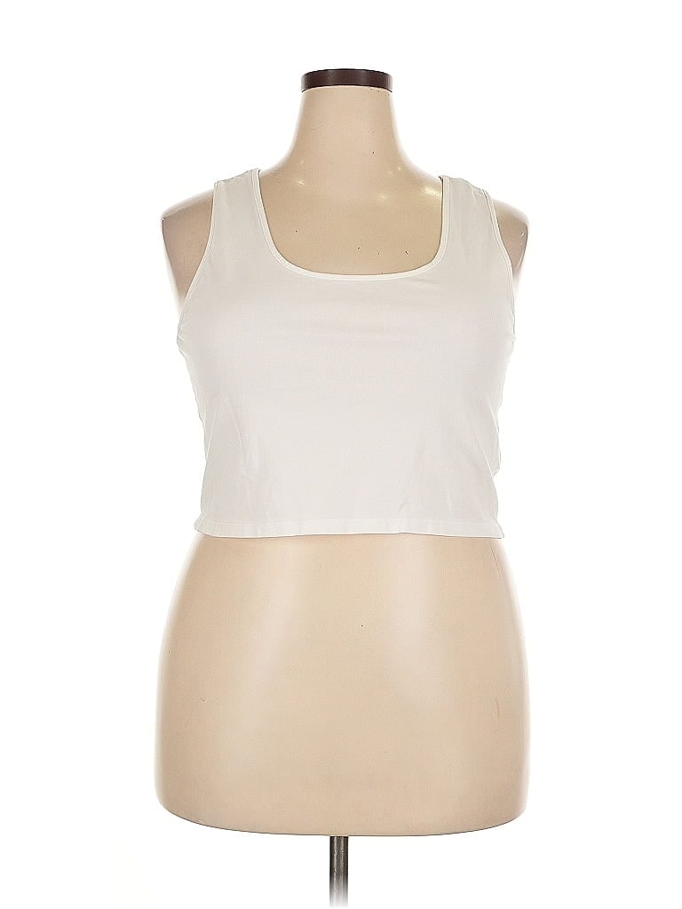 Pre-owned H&m Tank Top Ivory Strapless Neckline Tops In White