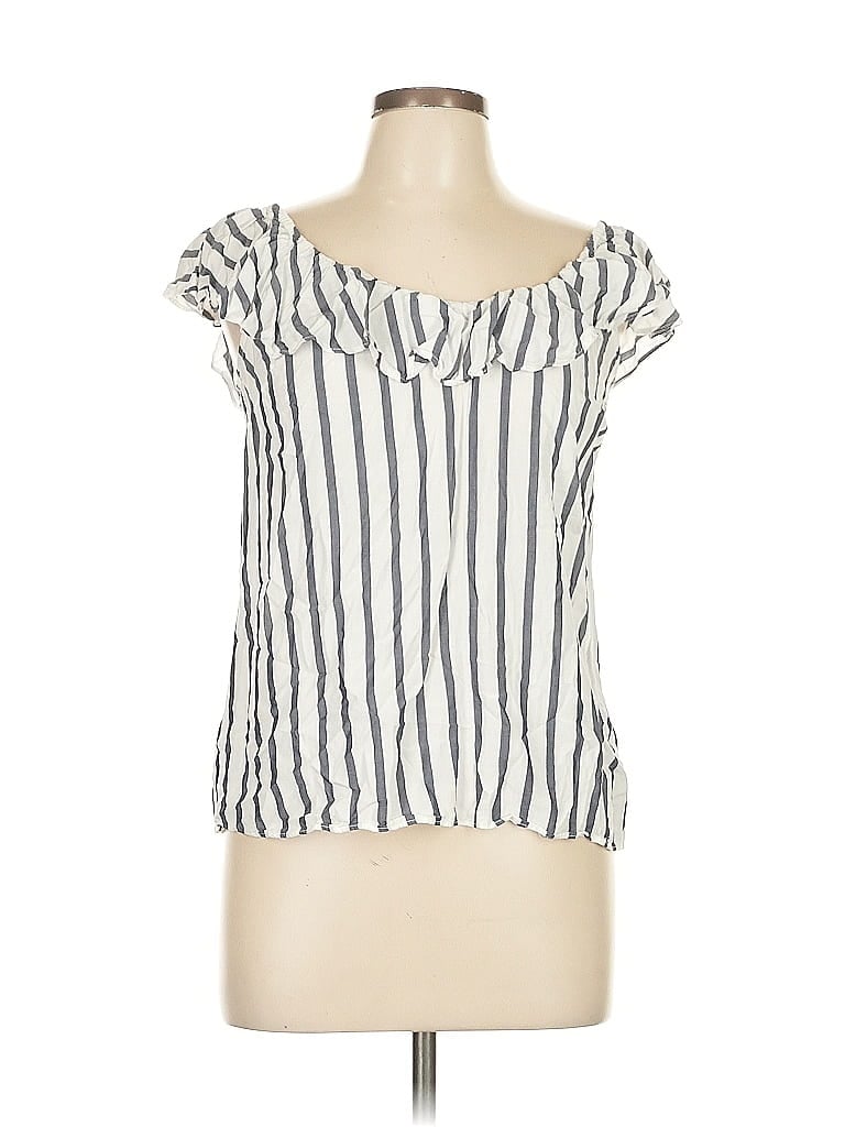 Pre-owned Old Navy Short Sleeve Blouse In White