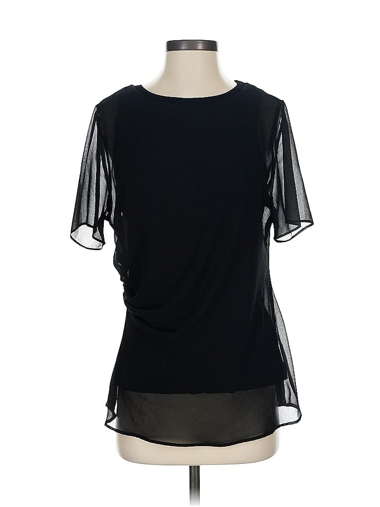 Pre-owned Donna Karan Short Sleeve T-shirt In Black