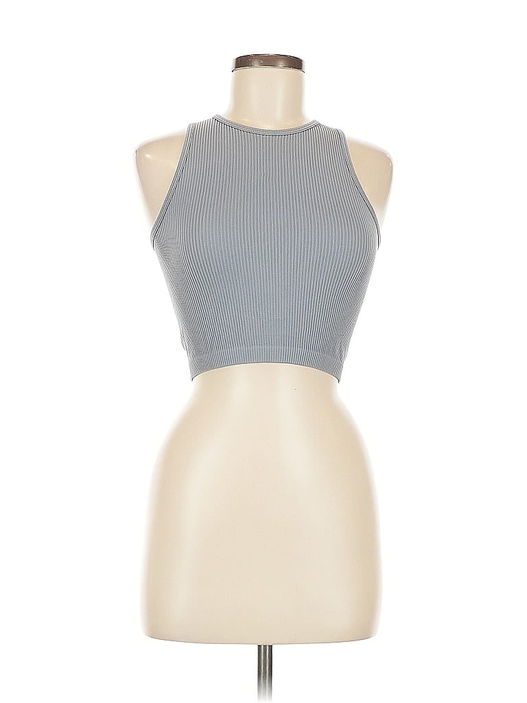 Pre-owned Unbranded Tank Top Gray Halter Neckline Tops
