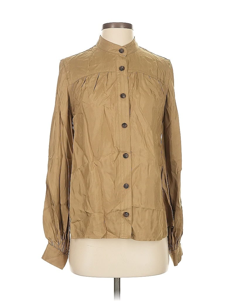 Banana Republic Long Sleeve Button Down Shirt In Brown