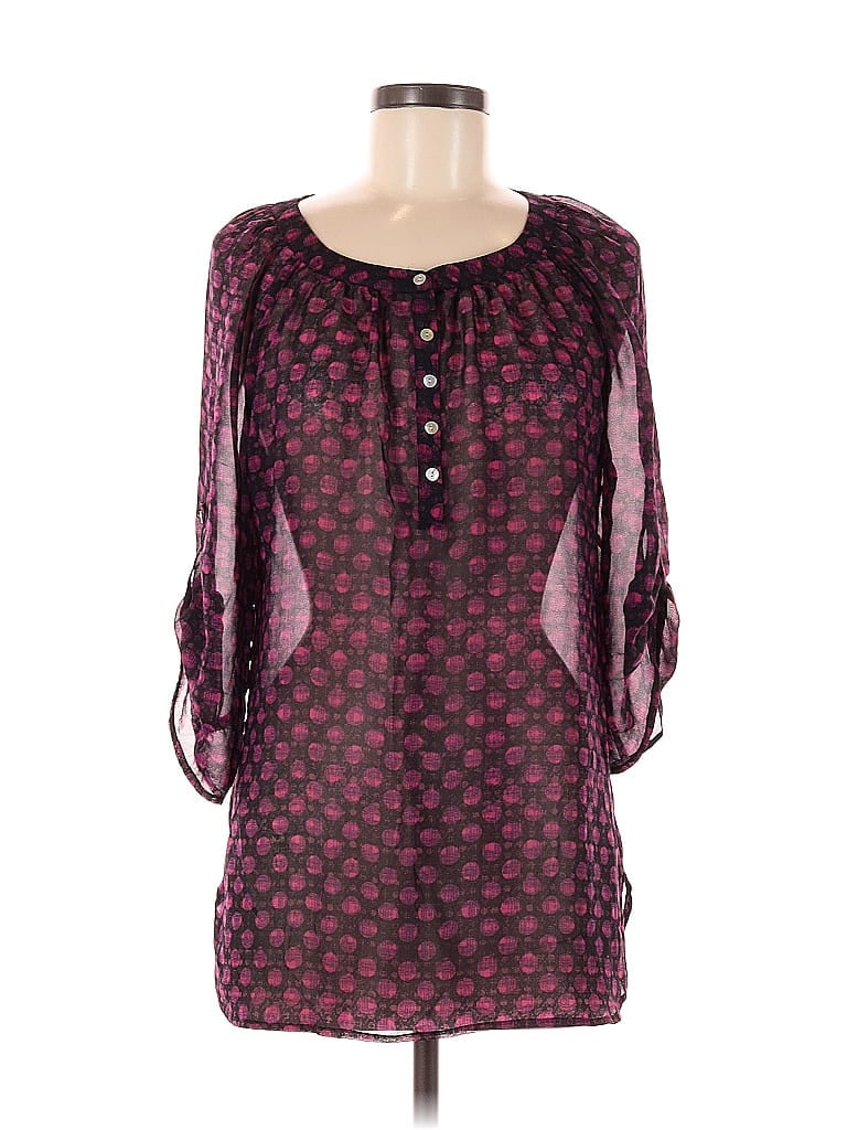 Click to view more detailed imagery on our partner's website Pre-owned Apt. 9 3/4 Sleeve Blouse In Burgundy