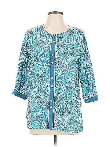 Bob Mackie 3/4 Sleeve Silk Top (view 1)